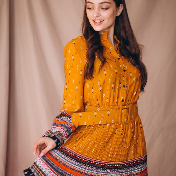 Belted Pleated Skater