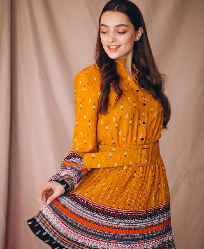 Belted Pleated Skater